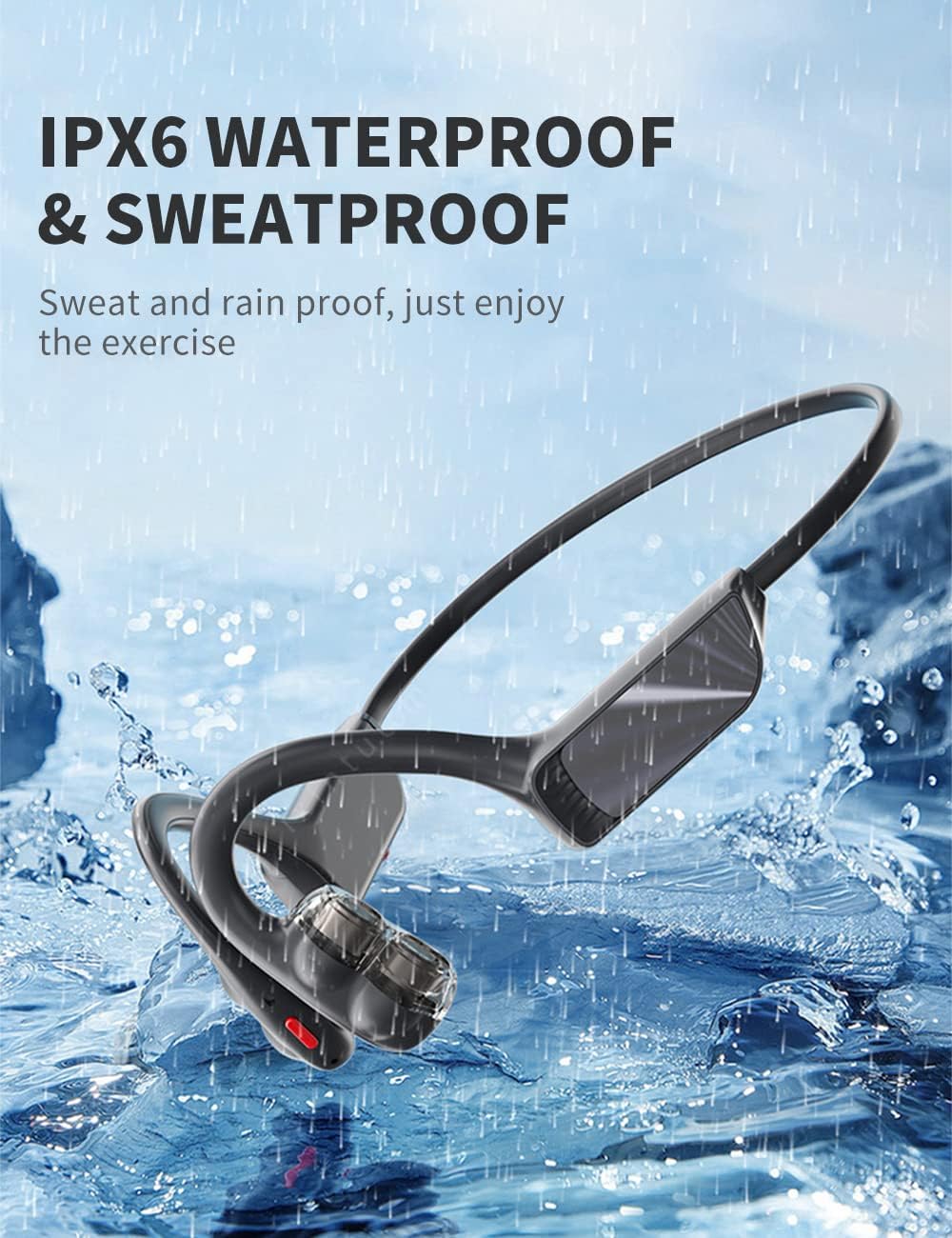 Bone Conduction Headphones, ๐ฎ๐ฌ๐ฎ๐ฏ ๐๐ฅ๐๐ง๐๐๐๐ Dual Speaker Open Ear Headphones Bluetooth 5.3, Sweatproof Sports Wireless Earphones with Mic for Running, Cycling, Hiking, Driving and Fitness
