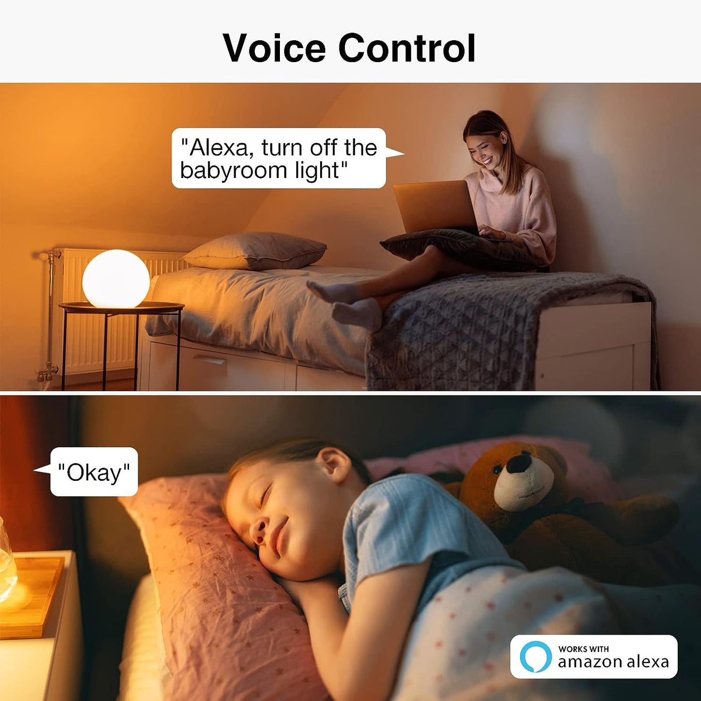 Smart Wall Light Switch,Tilvision 2.4Ghz WiFi Smart Light Switch Work with Alexa,Single Pole Smart Life Switch,Neutral Wire Required,Remote Control Schedule(1 Pack)