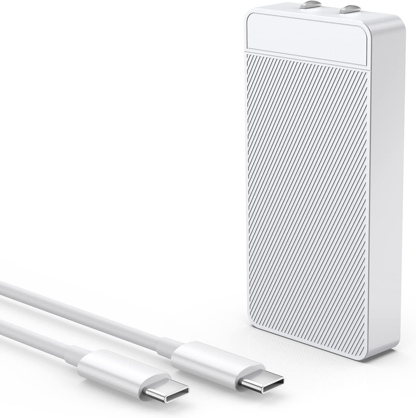 TOPSELL Mac Book Pro Charger - GaN 65W USB C Fast Power Adapter Compatible with MacBook 16, 15, 14, 13 Inch, Air, iPad 2021/2020/2019/2018, 6.6ft to Cable, White, A12-US