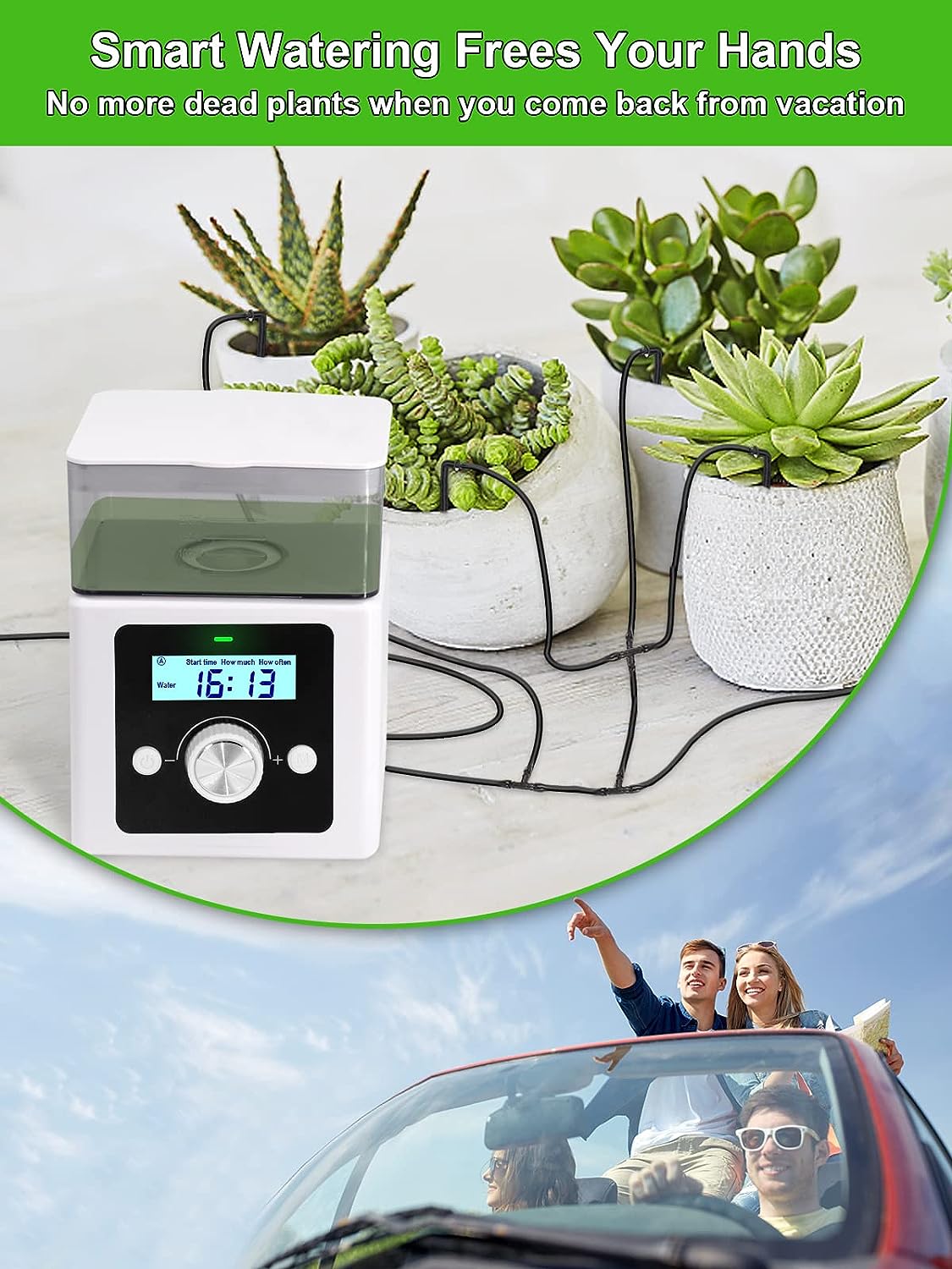 Automatic Watering System for Potted Plants,Indoor Watering System for Plants,Automatic Plant Waterer Indoor for Water and Nutrient Solution,with Programmable Timer, Real Time Clock