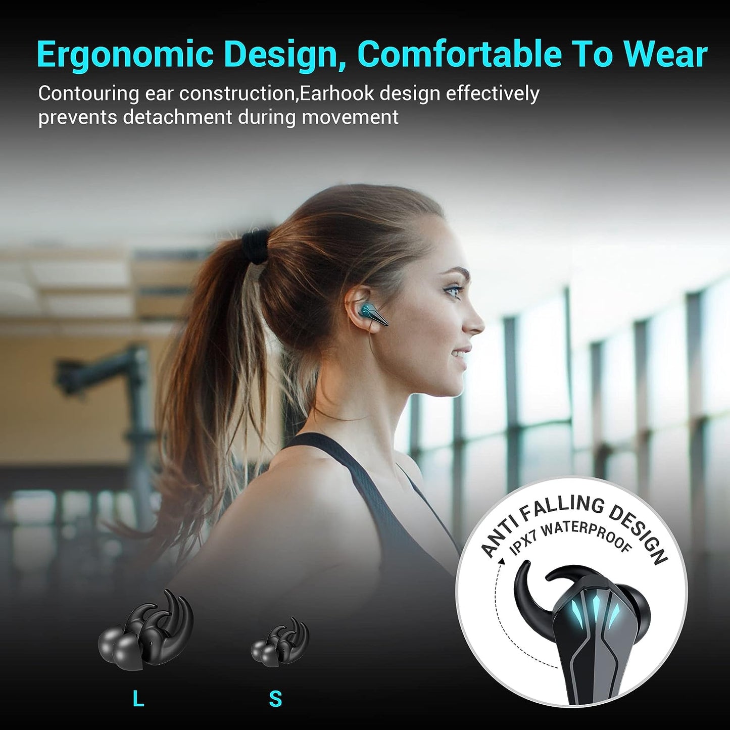 Wireless Earbuds Noise Cancel,48 Hours Playtime Low latency Gaming Earbuds 5.3 Bluetooth Headphone IPX5 Waterproof Immersive Deep Bass Bluetooth Earbuds Compatible with Apple & Android&PS4/PS5