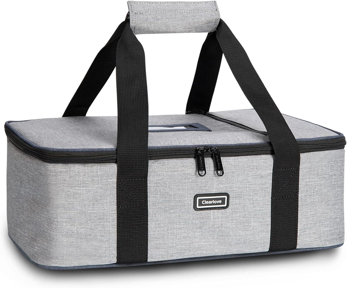 Isulated Lunch bag Insulated Casserole Carrier for Picnic Potluck Beach Day Trip Camping Hiking Cooler Bag Gray Tote
