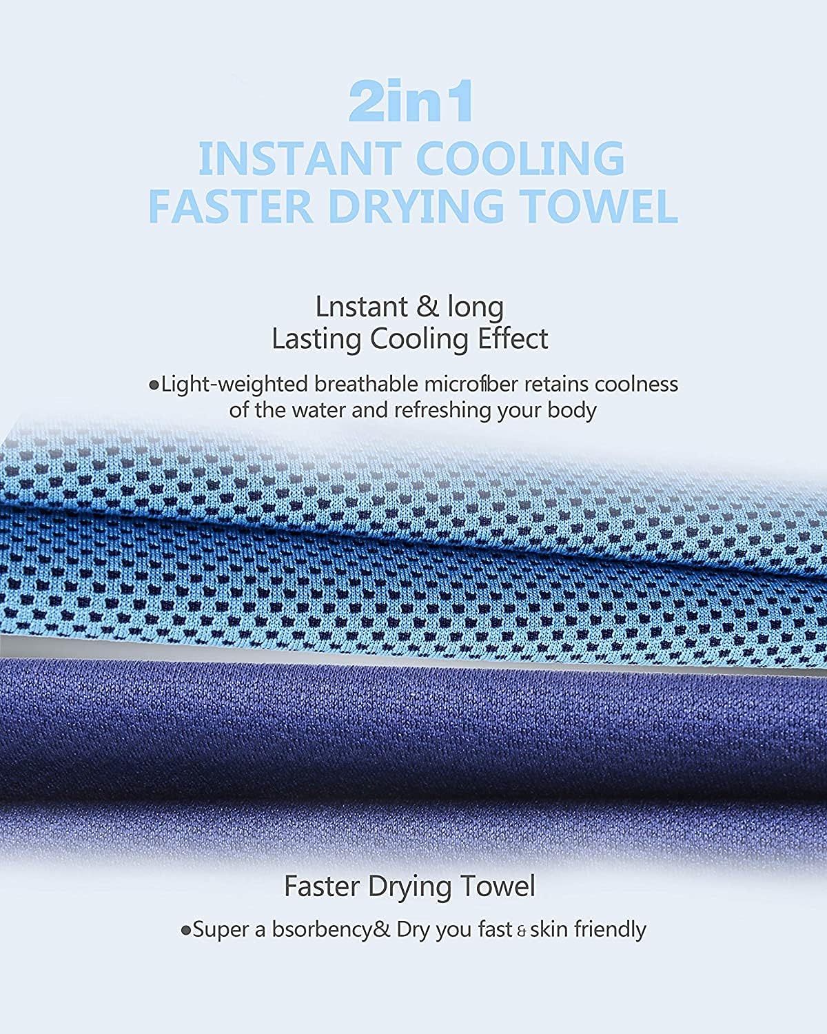 4 Packs Cooling Towel (40"x 12"), Ice Towel, Microfiber Towel, Soft Breathable Chilly Towel Stay Cool for Yoga, Sport, Gym, Workout, Camping, Fitness, Running, Workout & More Activities