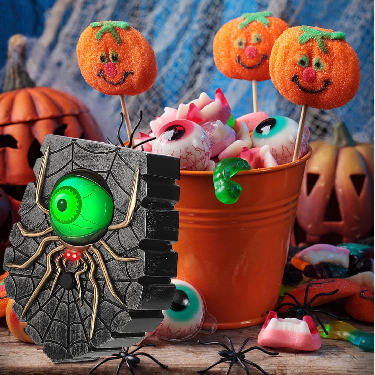 Halloween Decorations Scary Rolling Eyeball Hocus Pocus Halloween Decor Outdoor/Indoor with Spooky Sounds,Haunted House Halloween Party Prop Decoration