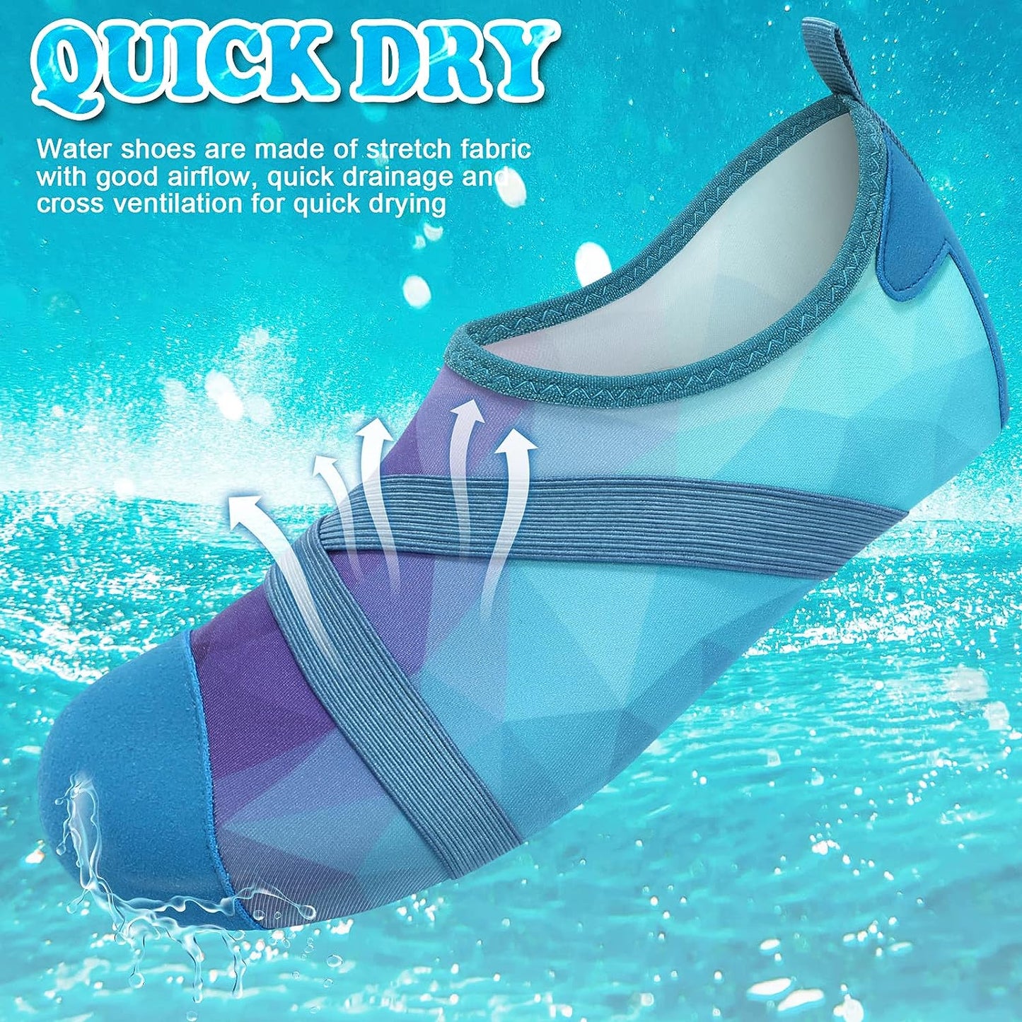 size 7 Womens Mens Water Shoes Barefoot Quick Dry Aqua Socks for Beach Swim Yoga Outdoor Sports