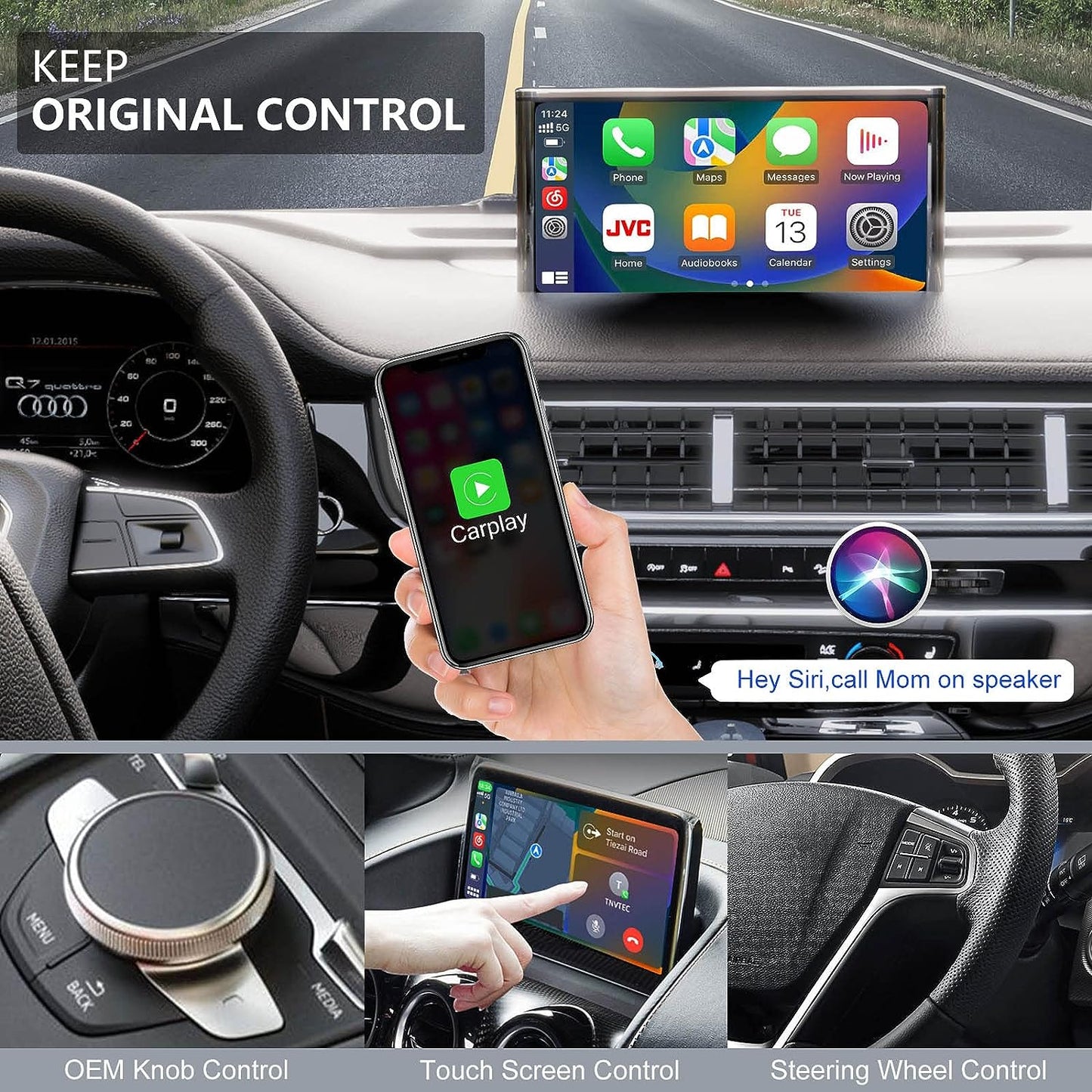 Wireless CarPlay Adapter, 2023 Carplay Wireless for iPhone 10+ & Cars with OEM Wired CarPlay, Upgrade to Wireless Apple Carplay, Car Play Wireless Dongle, Easy Setup,Plug & Play, Online Update