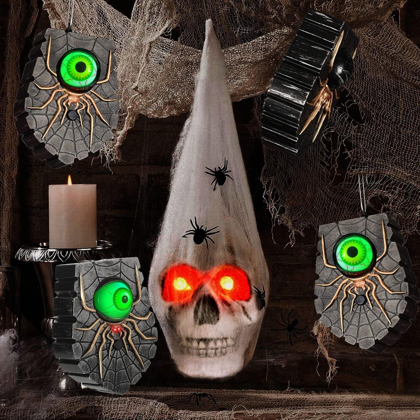 Halloween Decorations Scary Rolling Eyeball Hocus Pocus Halloween Decor Outdoor/Indoor with Spooky Sounds,Haunted House Halloween Party Prop Decoration