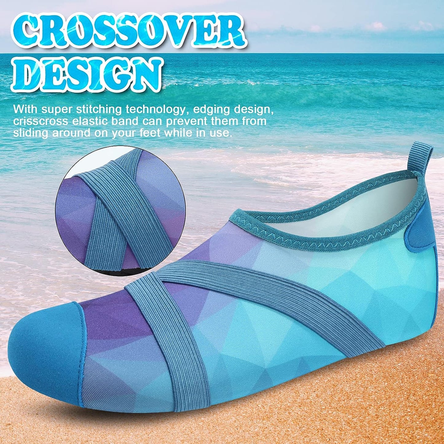 size 7 Womens Mens Water Shoes Barefoot Quick Dry Aqua Socks for Beach Swim Yoga Outdoor Sports
