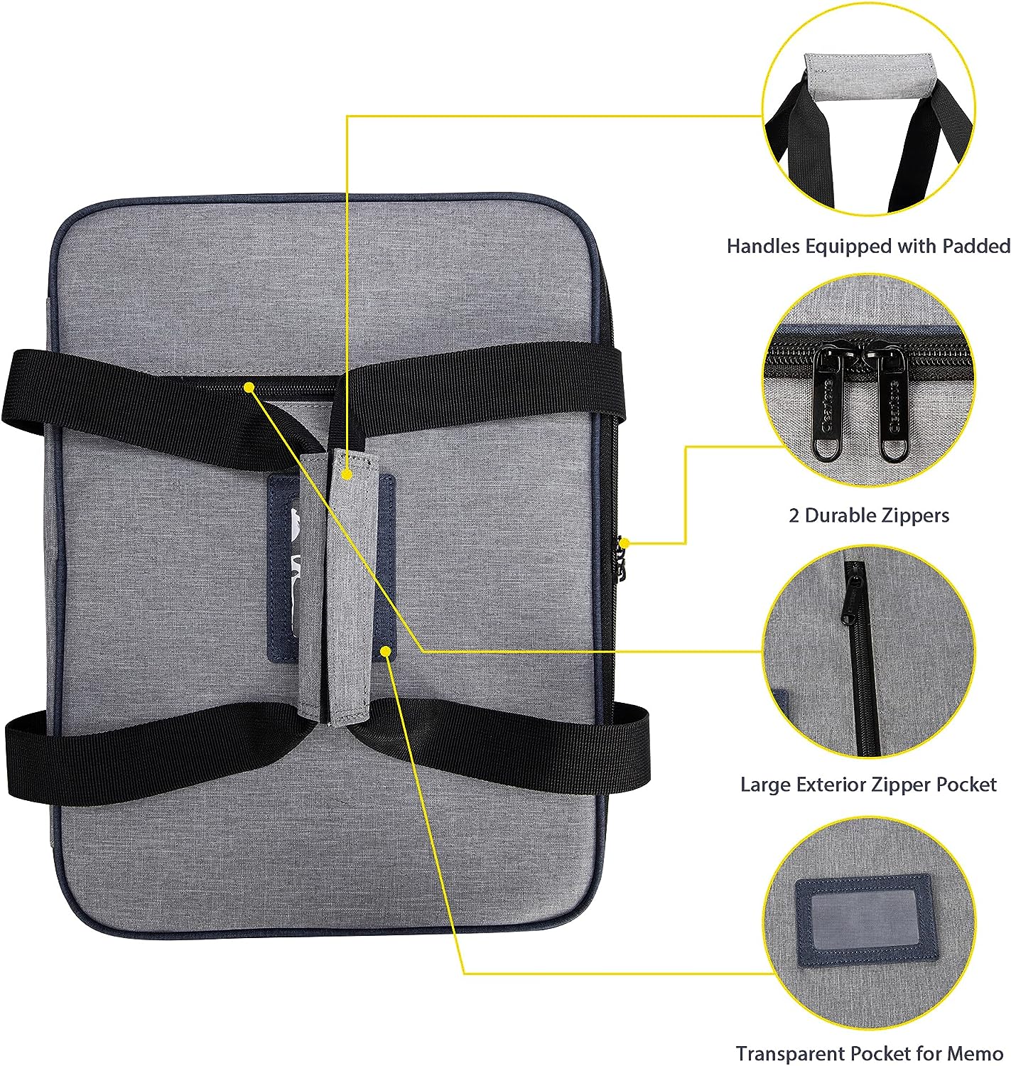 Isulated Lunch bag Insulated Casserole Carrier for Picnic Potluck Beach Day Trip Camping Hiking Cooler Bag Gray Tote