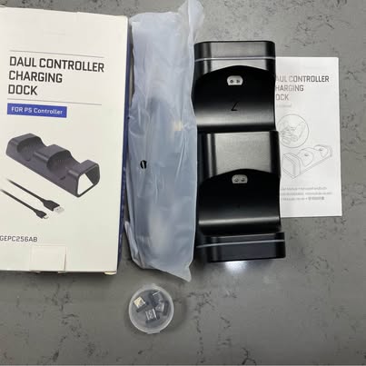 New PS5 Controller Charger, Dual USB Charging Dock Stand [Can Charge with Skin Protector On]