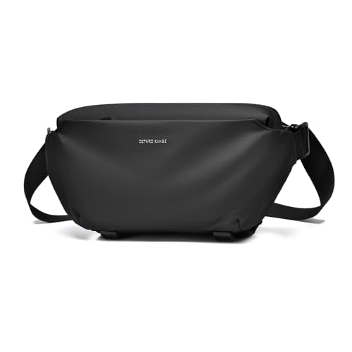 Seektop 6L Waterproof Sling Bag for Men, Expandable Crossbody Backpack with Magnetic Buckle & Luggage Strap, Lightweight for Travel, Gym, Work