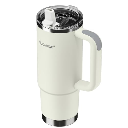 For Travel & Gym – Never Drink from a Moldy Lid Again: 30oz Hygienic Tumbler, 100% Leakproof Lid & Removable Foldable Spout. Reinforced Base, Fits Cup Holders- Cream