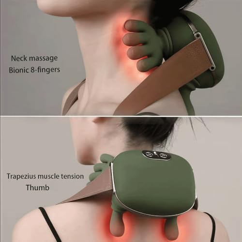 Neck Massager with Heat,shiatsu Neck and Shoulder Massager,masajeador de espalda y Cuello Neck and Back Massager for Pain Relief deep Tissue Massage-2026 (Upgraded Version) Green.