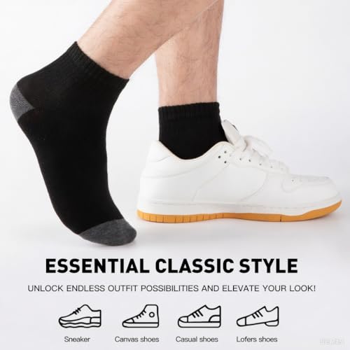 20 Pairs Ankle Socks For Men - Mens Socks Size 8-12/12-16 Thin Casual Bulk Socks