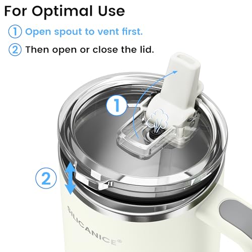 For Travel & Gym – Never Drink from a Moldy Lid Again: 30oz Hygienic Tumbler, 100% Leakproof Lid & Removable Foldable Spout. Reinforced Base, Fits Cup Holders- Cream