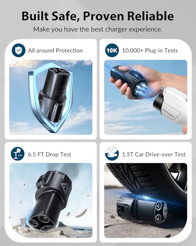 J1772 to Tesla Charger Adapter, Max 80A/250V for Tesla only, Tesla Charging Accessories, Connecting to SAE J1772 Charging Stations, Compatible with Tesla Model Y 3 X S Cybertruck