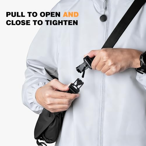 Seektop 6L Waterproof Sling Bag for Men, Expandable Crossbody Backpack with Magnetic Buckle & Luggage Strap, Lightweight for Travel, Gym, Work