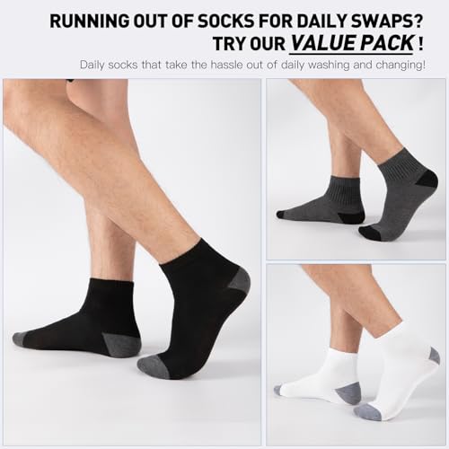 20 Pairs Ankle Socks For Men - Mens Socks Size 8-12/12-16 Thin Casual Bulk Socks
