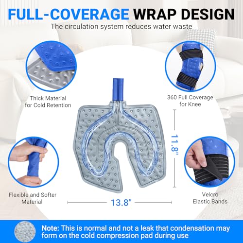 Cold Therapy Machine, Portable Ice Machine for Knee After Surgery, Programmable Knee Replacement Recovery System, Cryotherapy for Post Surgery Recovery Sports Injuries, Reduce Swelling, Blue