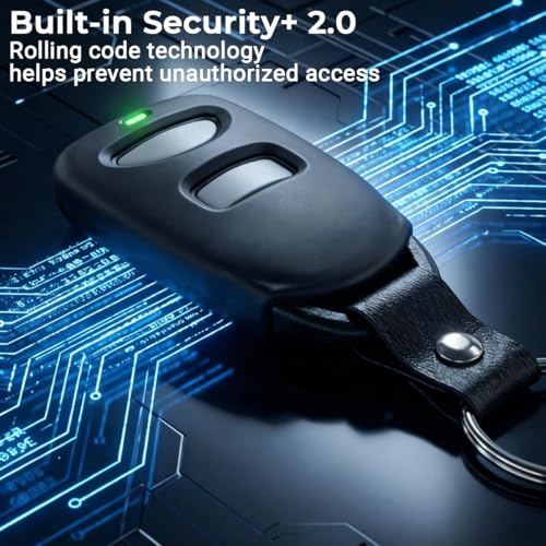 2 Garage Door Opener Remote Compatible with LiftMaster Chamberlain Craftsman Yellow Purple Red Orange Green Learn Button, replacement for 893Max 893LM 891LM 373LM, Anti-Accidental Press With Keychain.