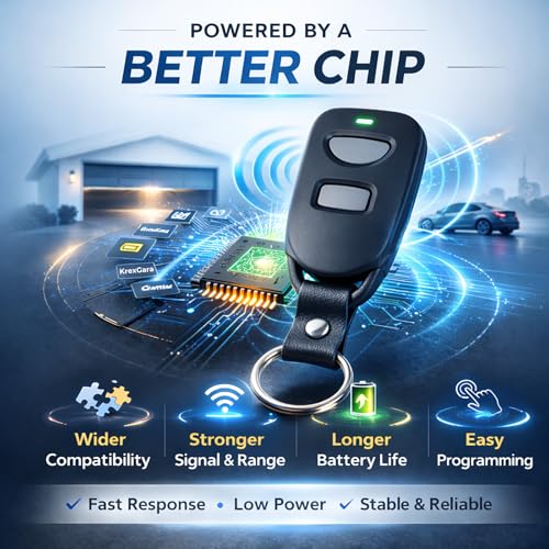 2 Garage Door Opener Remote Compatible with LiftMaster Chamberlain Craftsman Yellow Purple Red Orange Green Learn Button, replacement for 893Max 893LM 891LM 373LM, Anti-Accidental Press With Keychain.