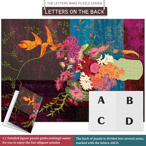 HUADADA Puzzles for Adults 1000 Pieces,Blooming Flowers Puzzles for Adults,1000 Piece Puzzle for Adults ‌Family Interactive Game Gift