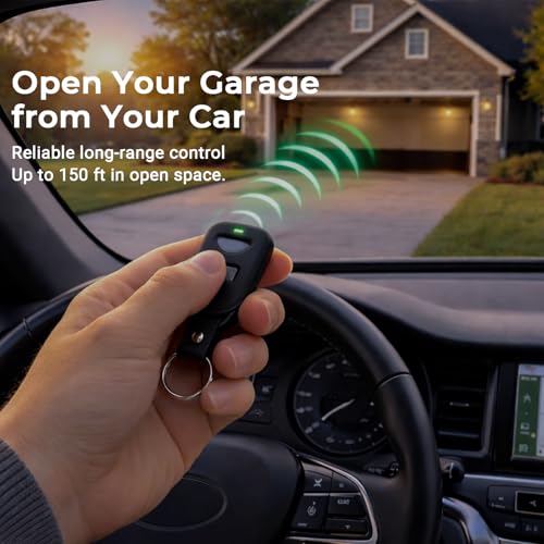 2 Garage Door Opener Remote Compatible with LiftMaster Chamberlain Craftsman Yellow Purple Red Orange Green Learn Button, replacement for 893Max 893LM 891LM 373LM, Anti-Accidental Press With Keychain.