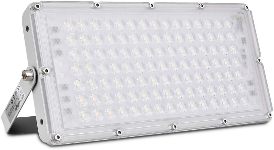 100W LED Flood Light Outdoor, IP65 Waterproof LED Security Lights, 9000LM 6500K Cold White LED Stadium Light, Floodlight Landscape Wall Light for Yard, Street, Parking Lot, Garage