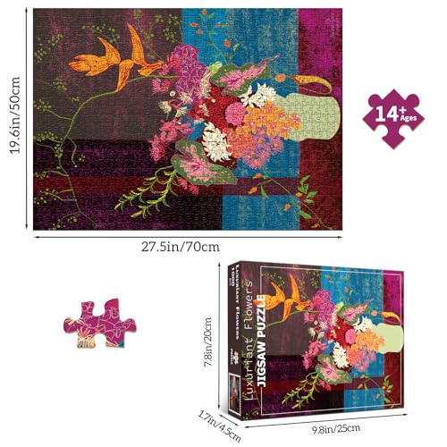 HUADADA Puzzles for Adults 1000 Pieces,Blooming Flowers Puzzles for Adults,1000 Piece Puzzle for Adults ‌Family Interactive Game Gift