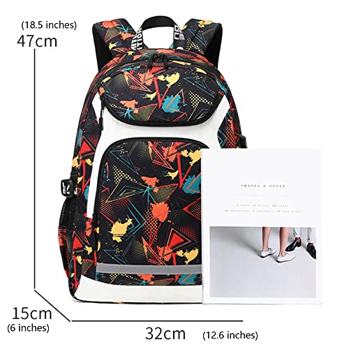 American Football Player 26 Multifunction Rugby Backpack Travel Laptop Daypack Night Reflective Strip Fans Bag (R - Pattern 3)