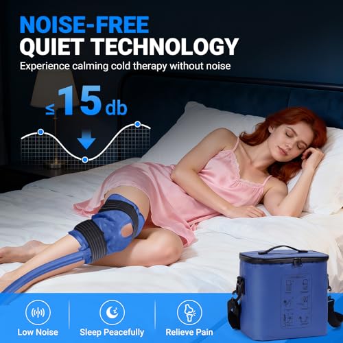 Cold Therapy Machine, Portable Ice Machine for Knee After Surgery, Programmable Knee Replacement Recovery System, Cryotherapy for Post Surgery Recovery Sports Injuries, Reduce Swelling, Blue