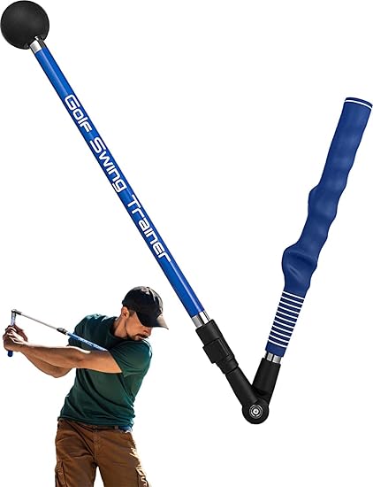 Golf Swing Trainer aid - Golf Training aid to Improve Hinge, Forearm Rotation, Shoulder turna and Grip.Portable Collapsible Swing Trainer Equipped with Golf Grip Traine