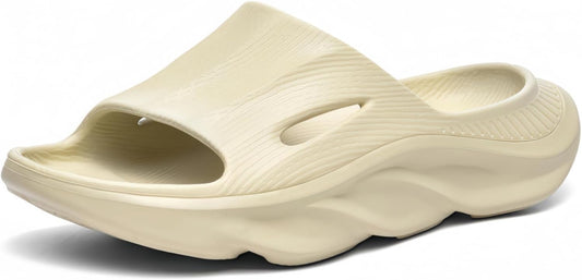 size 7 Recovery Slides for Men and Women - Orthopedic Sandals with Arch Support & Thick Cushion, Plantar Fasciitis Slippers, Lightweight Non-Slip Slides for Post-Workout Recovery