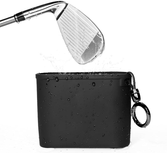 Golf Club & Ball Cleaner Bag - Detachable Clip, Silicone Golf Club Cleaner Cleans Grooves - Golf Ball Washer Easy to Clean - Golf Club Bag Accessories