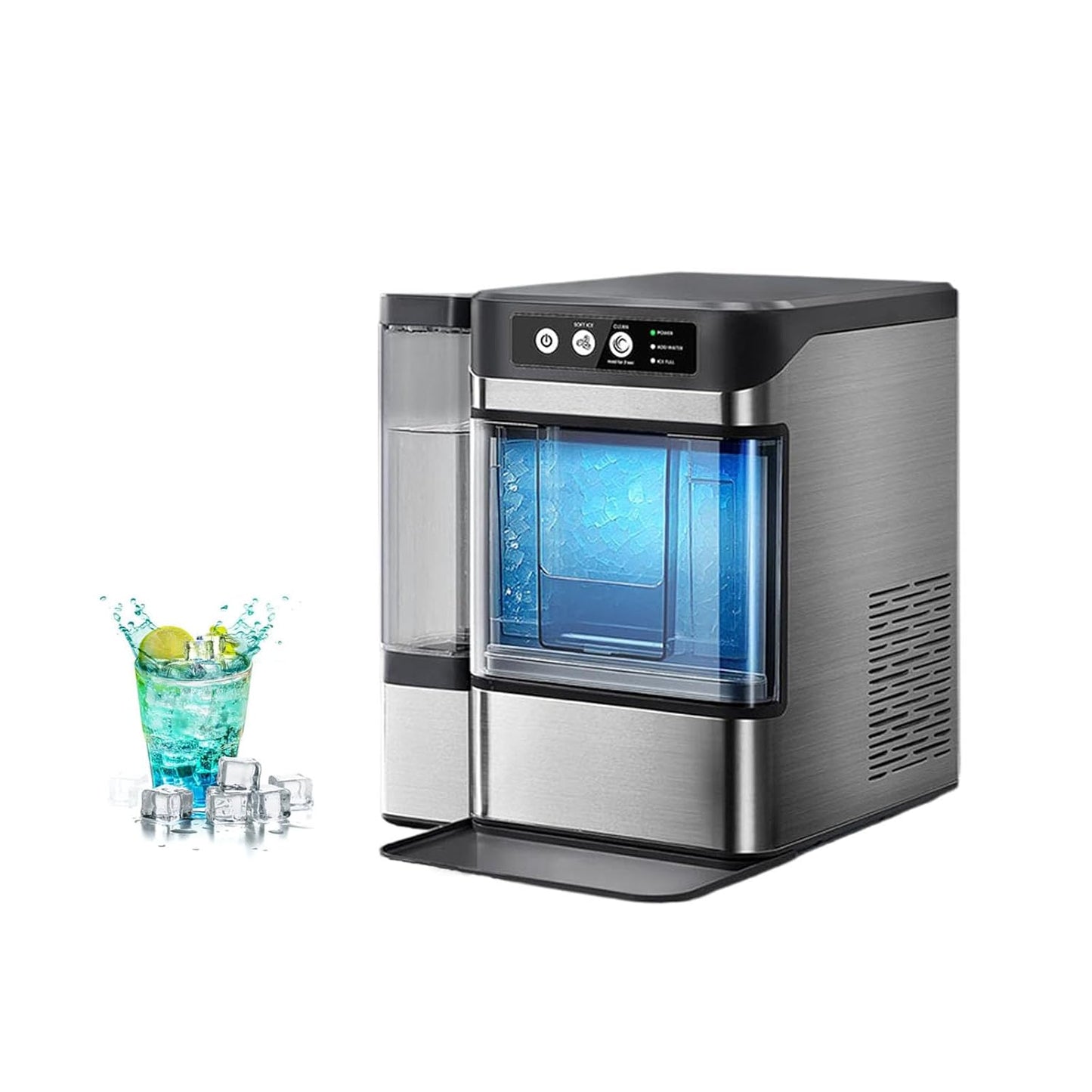 Large Capacity Ice Makers Countertop One-Click Operation Self-Cleaning Portable Ice Maker 41lbs/24H with There is A Detachable 3L Water Tank for Home,Office,Bar