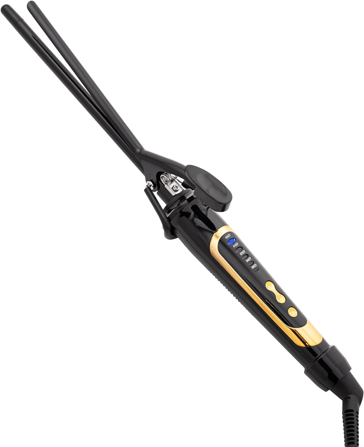 3/8 Inch Curling Iron Hair Wand Creates Tight Curls, Clearly Defined Spiral Curls & Shiny Ringlets - Extra-Slim Hair Styling Curler for Short & Long Hairs - Ceramic Coating Barrel, Heats Up to 450°F