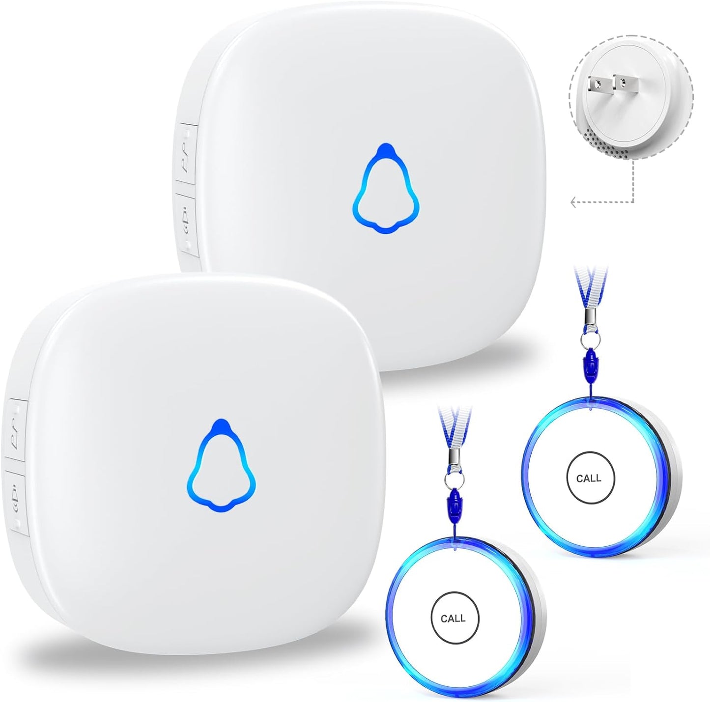 Wireless Call Button, Life Alert SOS for Monitoring Elderly Assistance Products Emergency Bell Panic Button Nurse Calling for Seniors Patients Disabled Care,Waterproof,Plug in Receiver