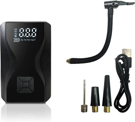 Tire Inflator Portable Air Compressor, 150 PSI Compact Cordless Bike Pump with Digital Gauge, Electric Air Pump for Inflatables with LED & Auto Shut-Off, Ideal for Bicycle, Motorcycle, Orange