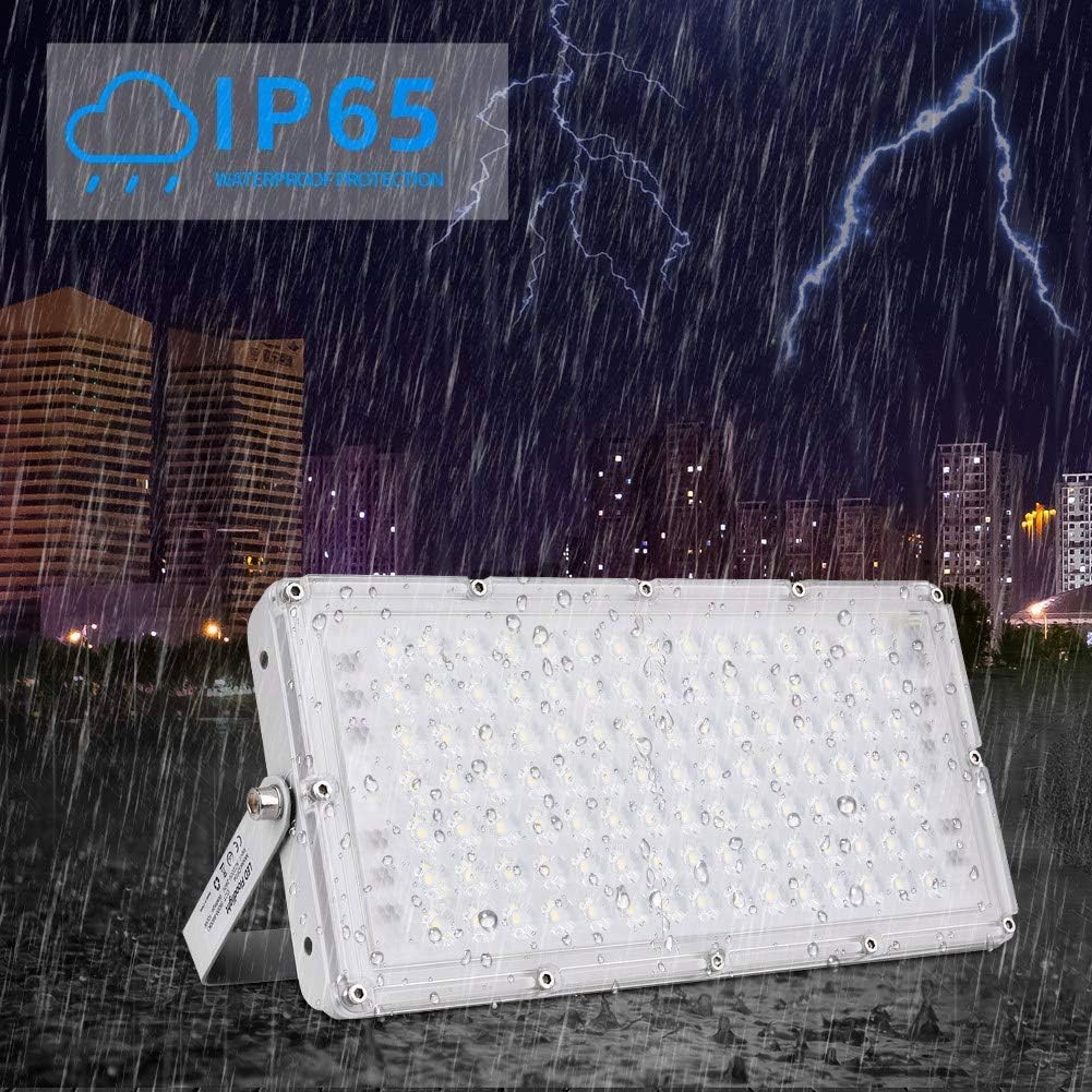 100W LED Flood Light Outdoor, IP65 Waterproof LED Security Lights, 9000LM 6500K Cold White LED Stadium Light, Floodlight Landscape Wall Light for Yard, Street, Parking Lot, Garage