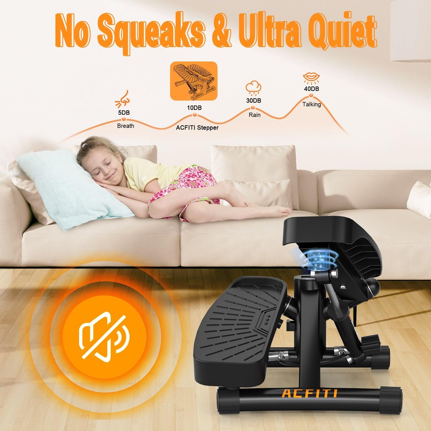 Steppers for Exercise at Home,Adjustable Resistance Stair Stepper with Resistance Bands,Mini Stepper with 350lbs Loading Capacity,Twist Stepper Portable Exercise Equipment for Full Body Workout