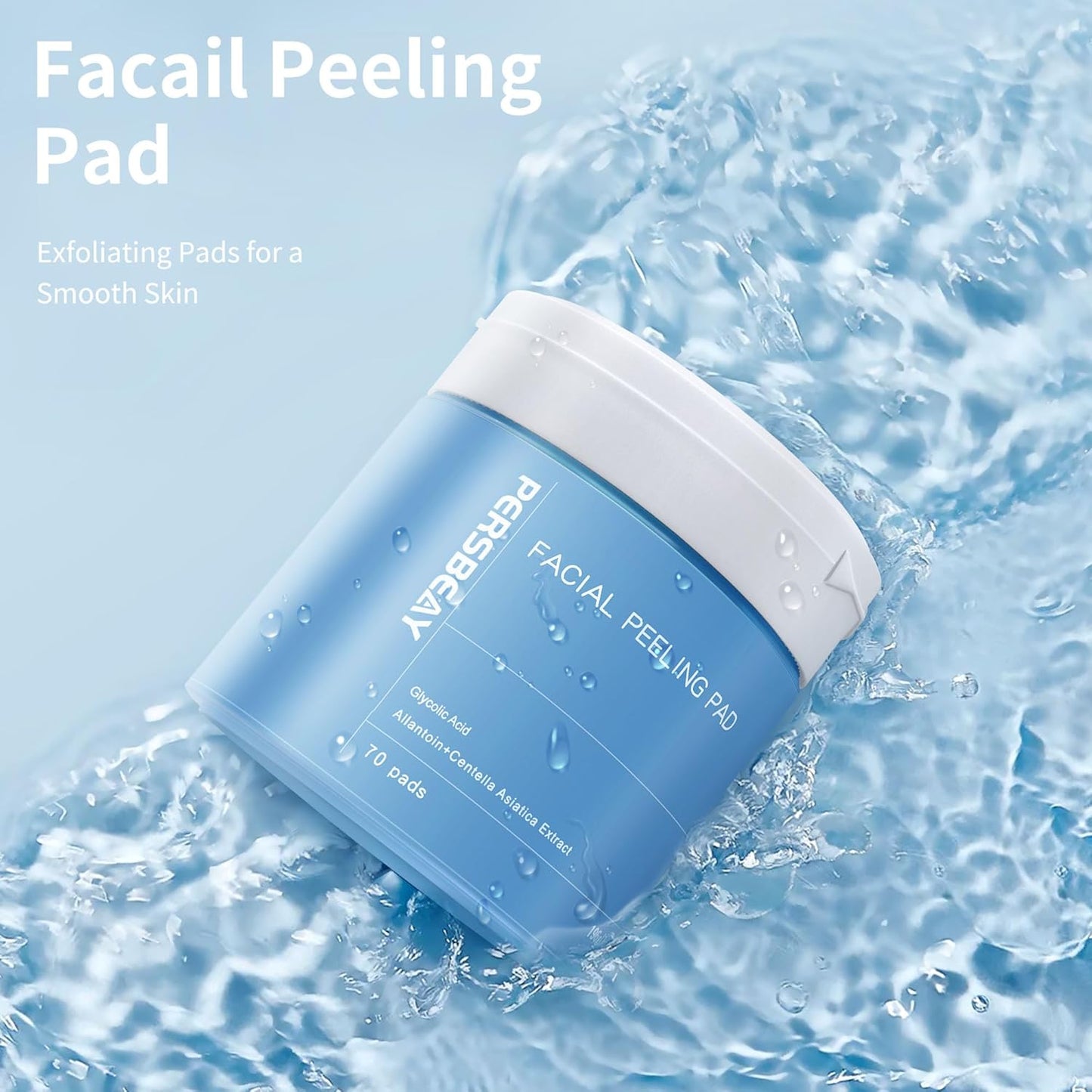 Glycolic Acid Pads, Exfoliating Toner Pads for Facial Radiance, Dual Action Gentle Face Pad for Deep Cleaning Effect |Peels & Daily Skin Renewal |Salicylic Acid & Vitamins B3 |70 Count