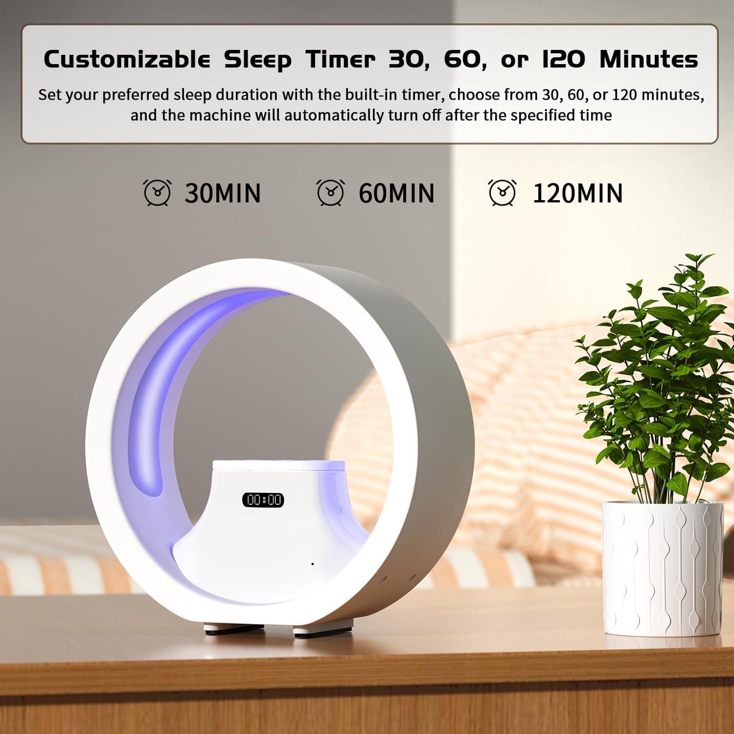 White Noise Sound Machine with Remote Control and Aromatherapy Sleep Soother with 8 Colors Night Lights 20 High Fidelity Sounds Timer Feature Noise Machine for Adults, Home, Office (White)