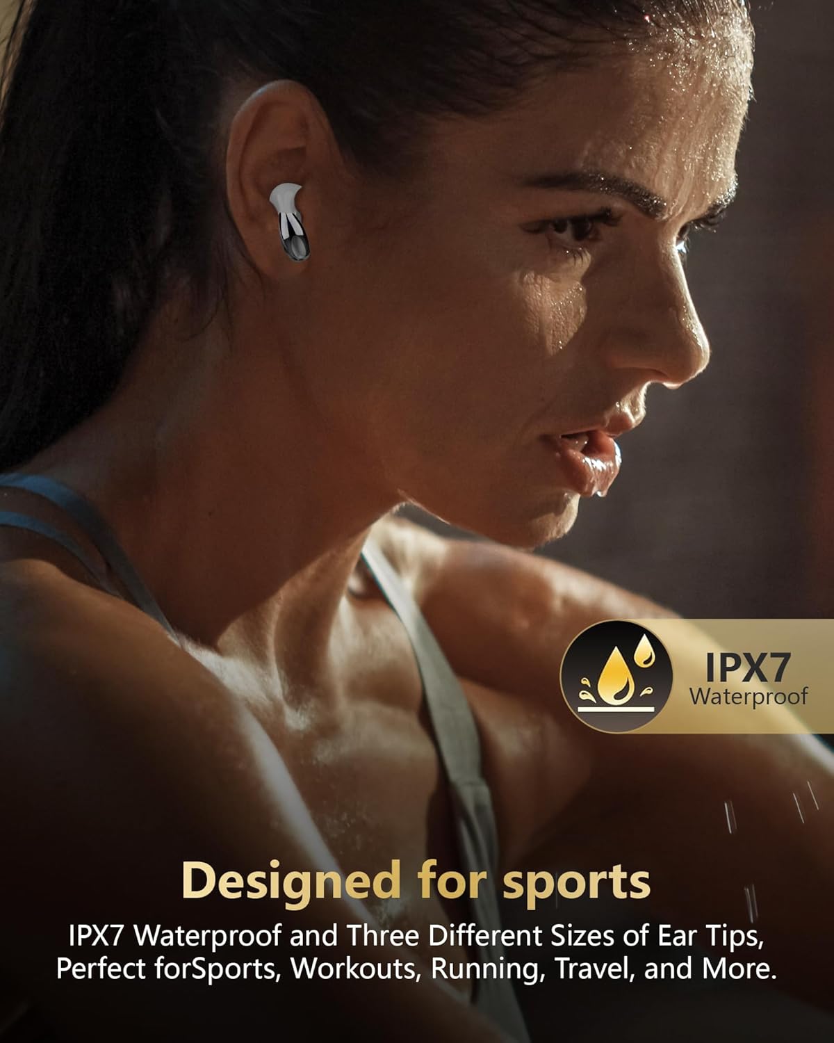 Wireless Earbuds, 5.3 Headphones 40Hrs Playtime with Charging Case, Waterproof Stereo in-Ear Earphones with Microphone for iPhone Android Cell Phone Sports Workout, White