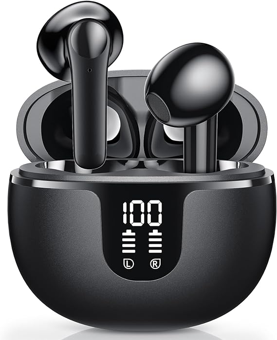 Wireless Earbuds, Bluetooth Headphones in-Ear, USB-C Fast Charge, Clear Sound, Built-in HD Mic, Touch Control, 48H Playtime, IPX8 Waterproof for Sport Wireless Headphones