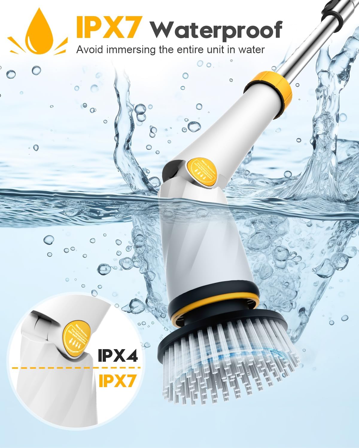 Electric Spin Scrubber, Shower Cleaner Brush with 5 Electric Spin Scrubber, Shower Cleaner Brush with 5