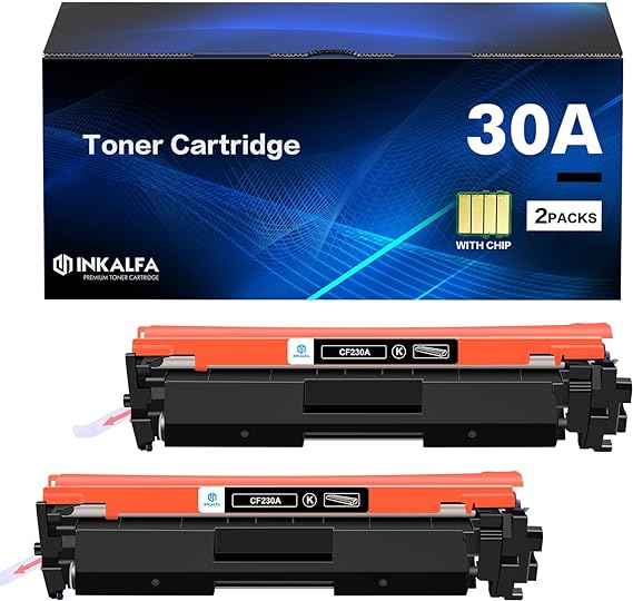 30A CF230A Toner Cartridge Black 2 Pack Compatible Replacement for HP 30A CF230A 30X CF230X for HP Laserjet Pro MFP M227fdw M203dw M227fdn M203dn M227sdn M203d M227 M203 Series Printer Ink