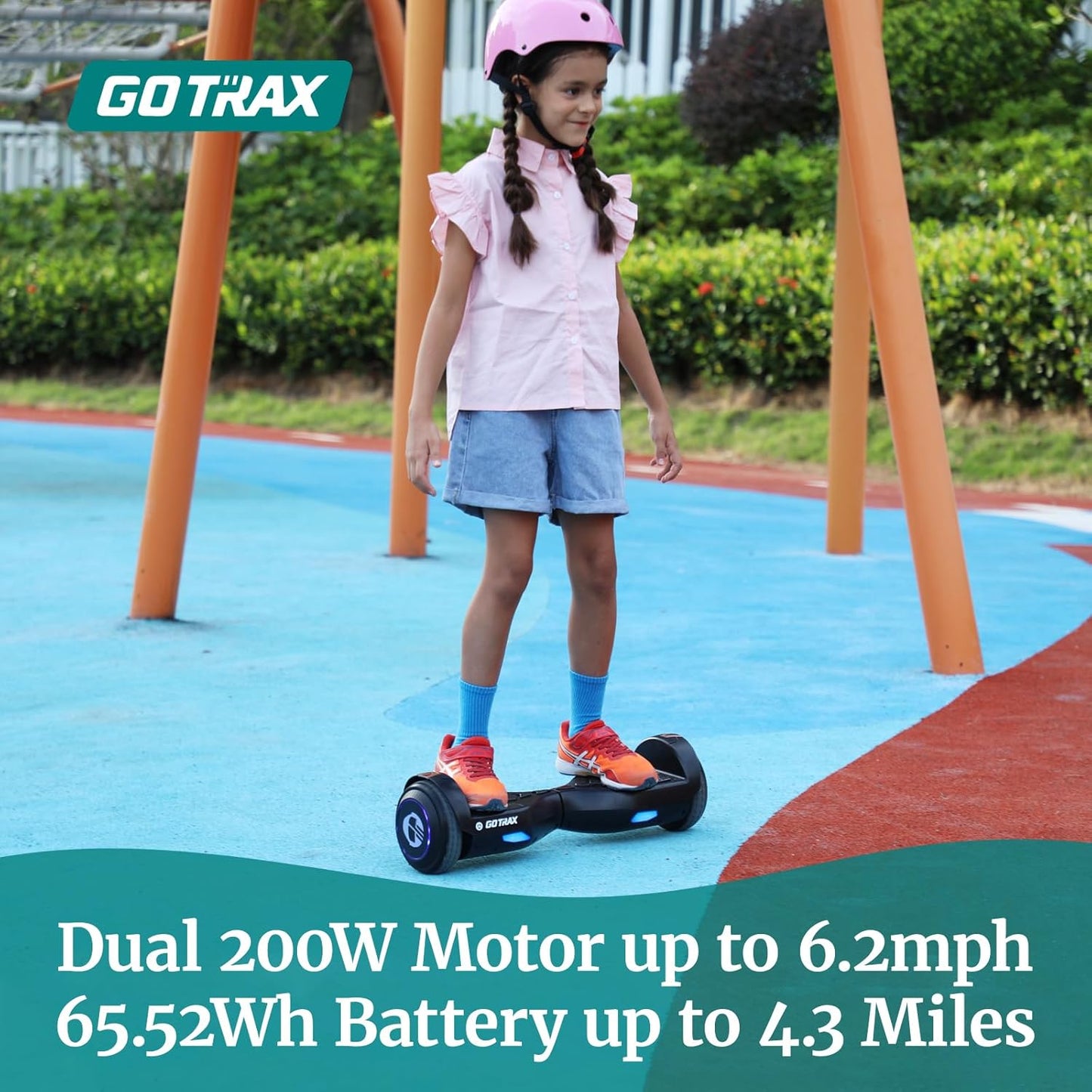 Gotrax Pulse Basic Hoverboard, 6.5" LED Wheels & Headlight, Max 4.3 Miles and 6.2mph Power by Dual 200W Motor, UL2272 Certified and 65.52Wh Self Balancing Scooters Gift for 44-176lbs for Kids Adults