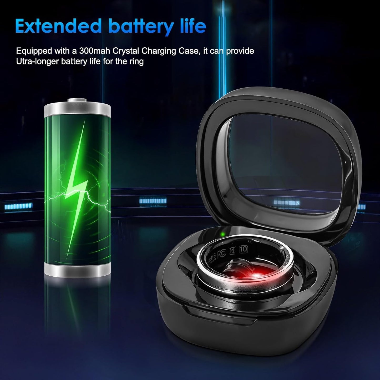 Smart Ring Fitness Tracker for Women Men - Waterproof Health Rings for Sleep Tracker, Heart and Blood Oxygen Monitor, Fitness Ring for Family Care,Step and Burned Calories Counter(10#)