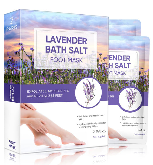 Foot Peel Mask, Lavender Foot Mask Natural Exfoliator for Dry Dead Skin, Callus, Peeling Foot Mask Repairs Heels & Removes Cracked Feet & Rough Heels Enjoy Baby Soft Smooth Feet