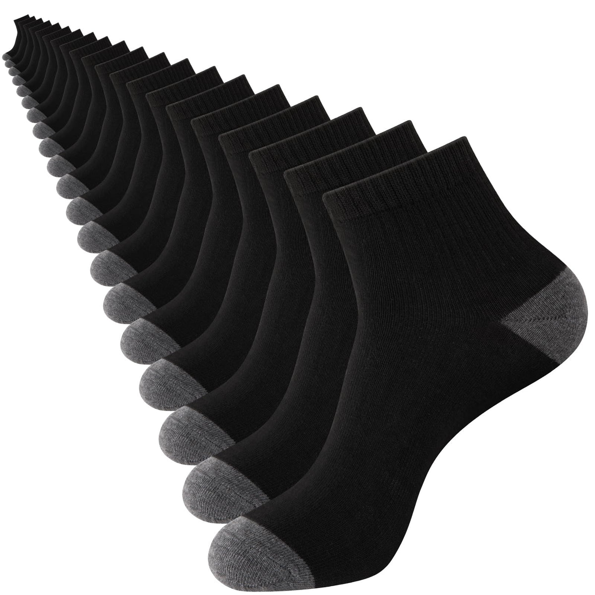 20 Pairs Ankle Socks For Men - Mens Socks Size 8-12/12-16 Thin Casual Bulk Socks